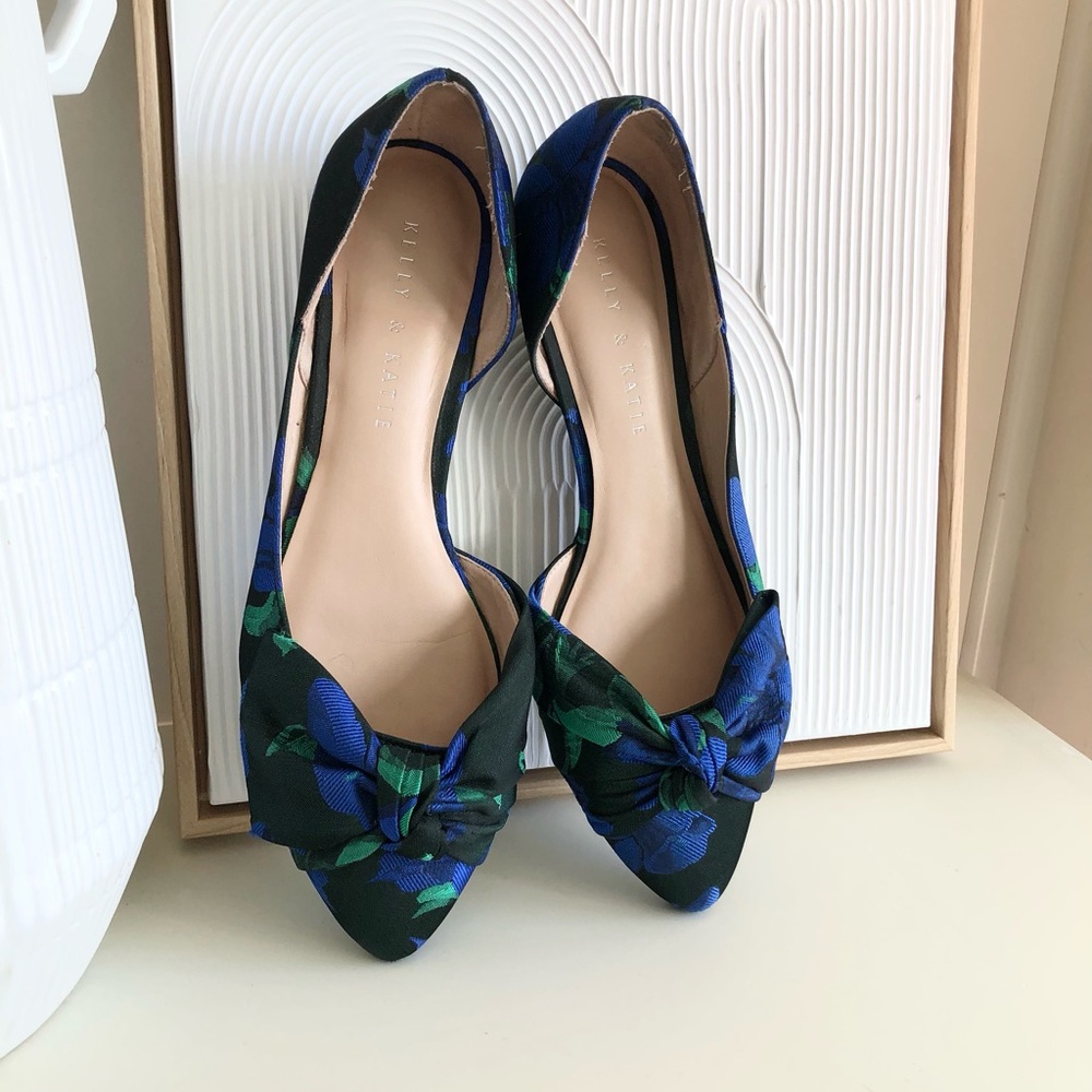 Kelly and Katie Floral Flats with bow detail - Picture 7 of 16